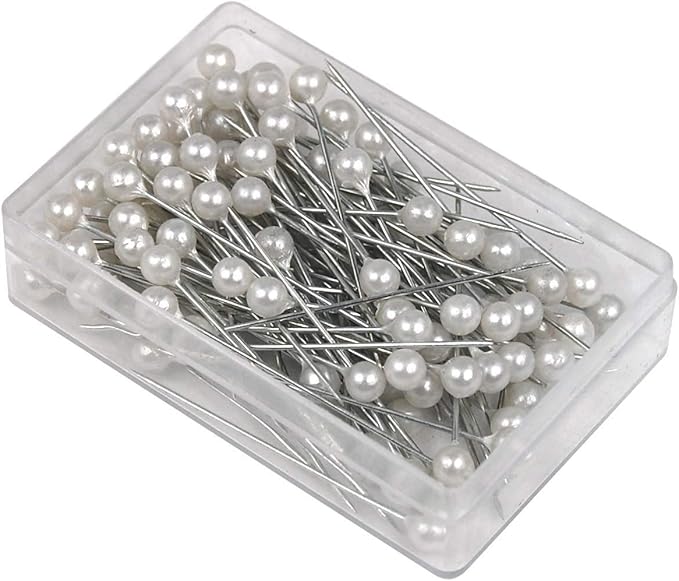 100 x White Pearl Head Pins for Wedding Flowers Buttonholes