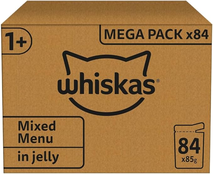 whiskas 1 plus Adult Wet Cat Food in Jelly (84 x 85 g) Pouches