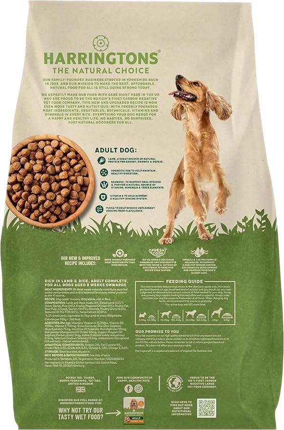 Harringtons Complete Dry Adult Dog Food Lamb & Rice 15kg