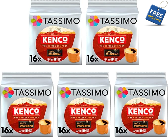 Tassimo Kenco Colombian Coffee Pods X16 (Pack of 5, Total 80 Drinks)